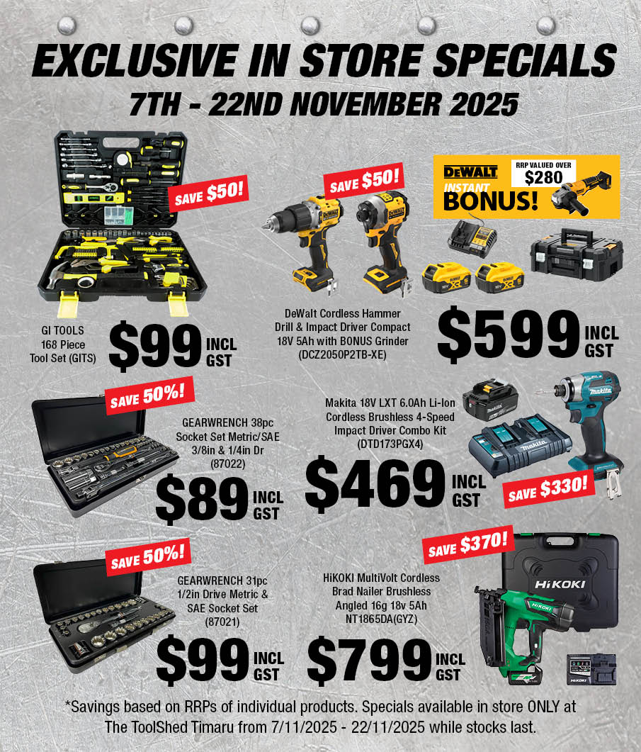 ToolShed Timaru Power Tool Expo (Exclusive In Store Specials)